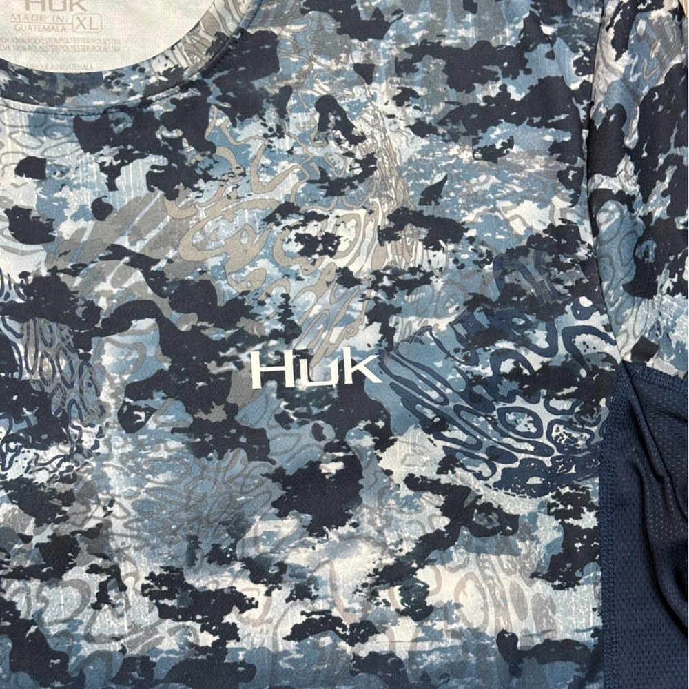Huk Men's Navy and Gray Camo Long Sleeve Shirt - Picture 2 of 8